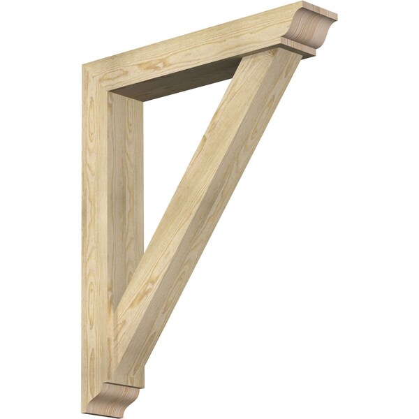 Ekena Millwork Traditional Traditional Rough Sawn Bracket w/ Offset Brace, Douglas Fir, 6"W x 32"D x 40"H BKT0604X32X40TRA01RDF - main